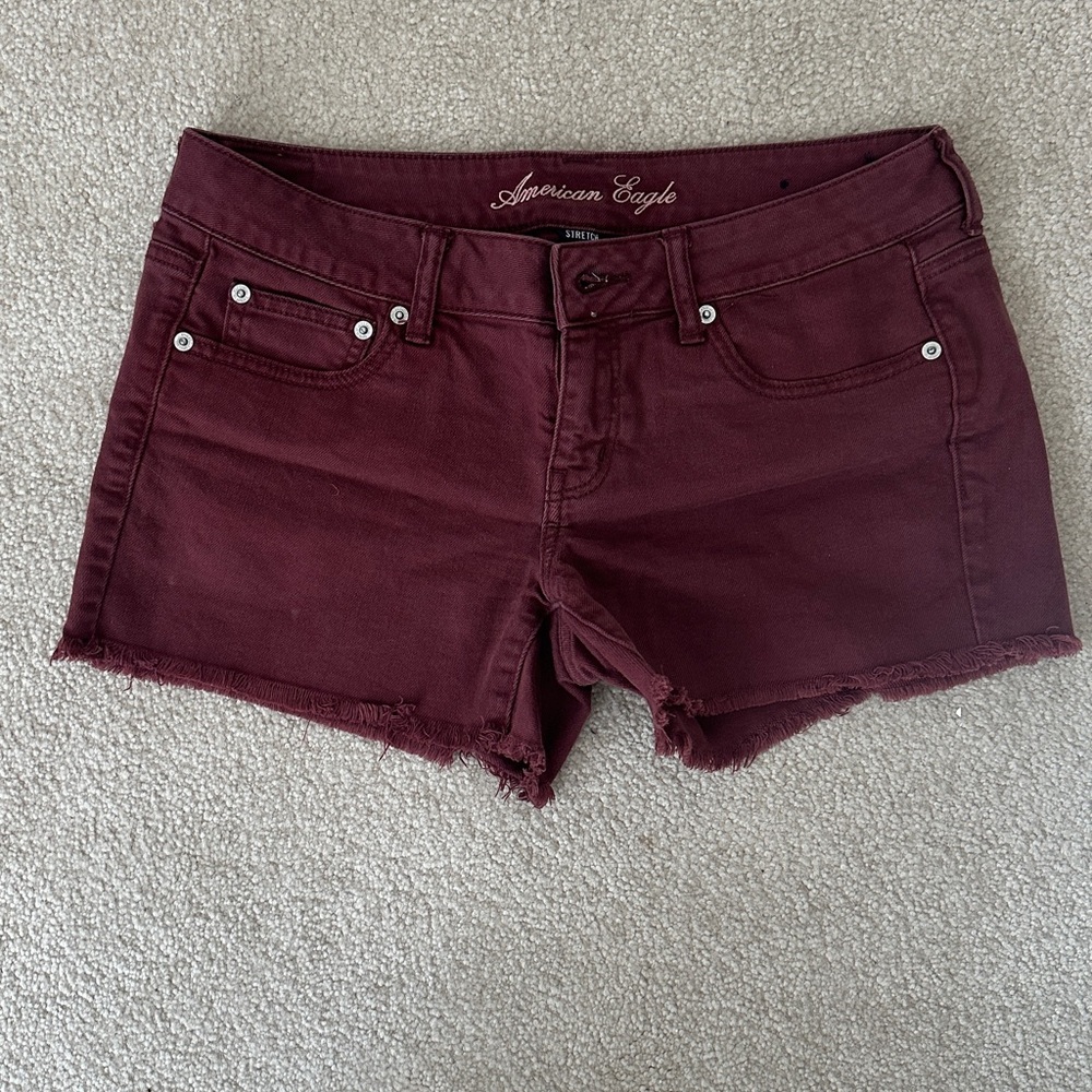 American Eagle Outfitters Burgundy Jean Shorts